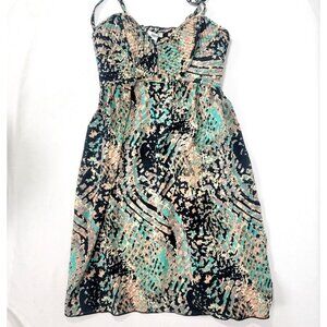 Bar III Dress New Women's Size S Small Black Combo ROME Srp $69. Smocked @ Back